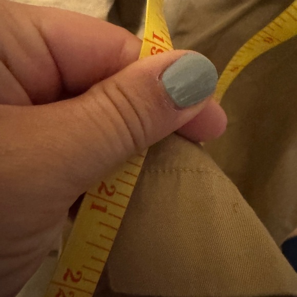 Talbots Size 16 Perfect Skimmer Khaki Pants Tan Straight Leg Cropped Flat Front - Picture 5 of 5